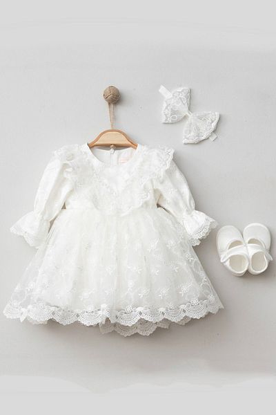 Cherub Baby Sakura Baby Girl Laced Dress Newborn Luxury Dress Set - Hospital Exit and Mawlid Set