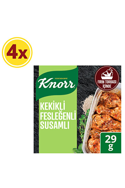 Knorr Kekikli & Fesleğenli & Susamlı Tavuk Çeşnisi 29 gr X 4 Adet