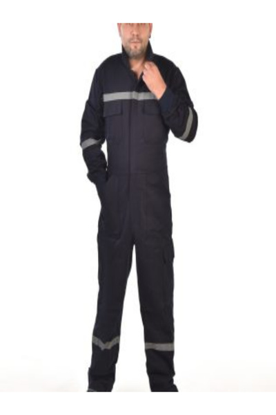 ÖNDER İŞ GÜVENLİĞİ Unisex Summer Jumpsuit - 16/12 Navy Gabardine, Working Length
