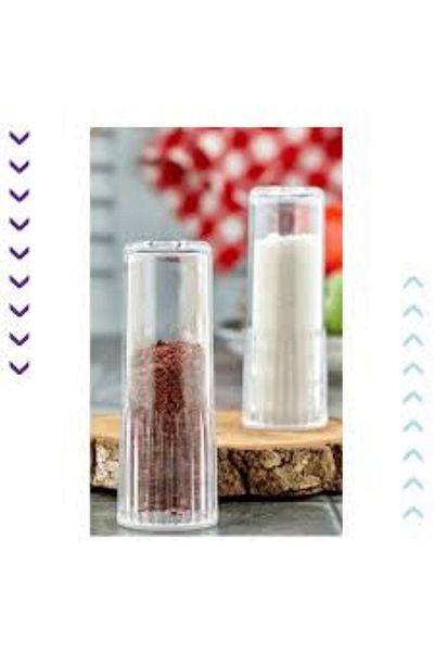mother kitchen Transparent Plexiglass - 2-Piece Salt Shaker Black Pepper Bowl Set