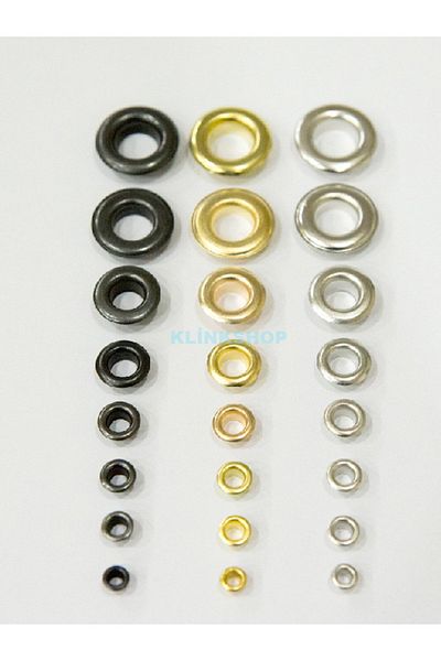 Klinkshop Size 5 Gold Color Eyelets - 8.5 Mm Material Package Without Attachment - 100 Pieces Stainless Brass Eyelets