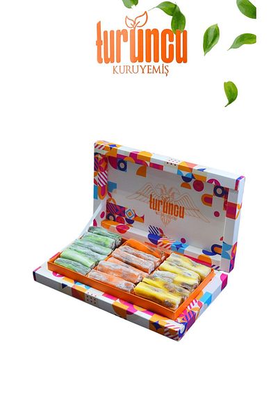 Turuncu Kuruyemiş 1 kg Orange Wick Turkish Delight Box