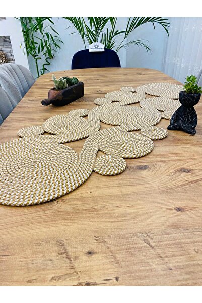 ModaCardin Jüt, Hasır,Sarmal Model, Dekoratif Masa Örtüsü, Runner 40x110 CM, Sehpa Örtüsü, Bohem Tarzı