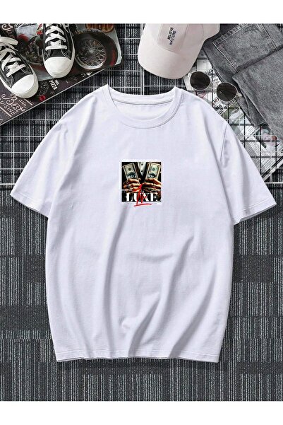 DogFish Μπλουζάκι Unisex White Back Printed Oversize