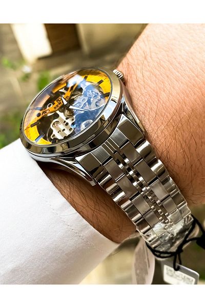 Reward Men's Wristwatch - Skeleton Case, Automatic Steel, 3 atm Waterproof