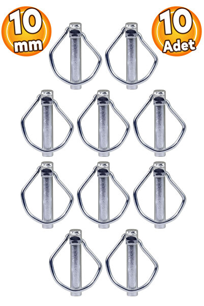 Badem10 10 Mm Traktör Pimi Yaylı Pim Kaliteli Çelik (10 ADET)