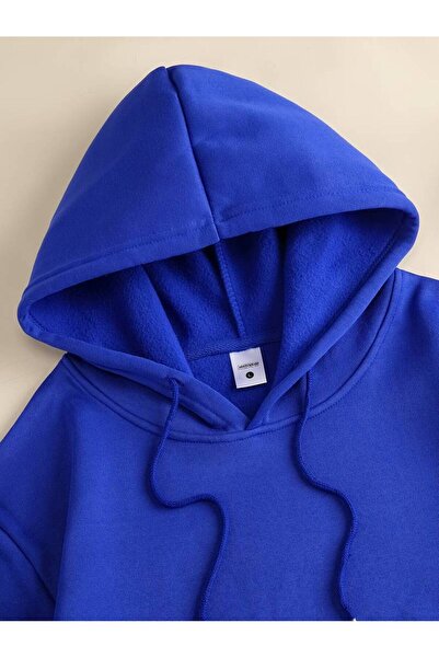 NoVibe Світшот з капюшоном New York Baskılı Unisex Oversize - 3 нитки, 100% бавовна, зимовий худі