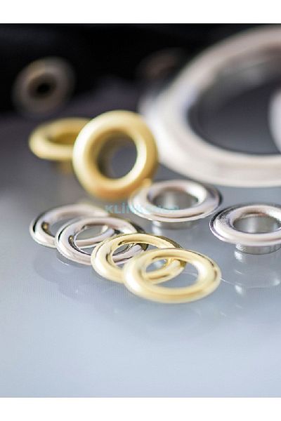 Klinkshop Size 5 Nickel Colored Eyelets - 8.5 Mm Material Package Without Attachments - 100 Pieces Stainless Brass Eyelets