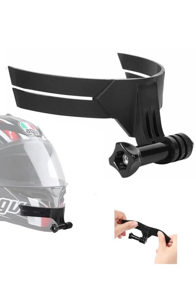 PREPARE Motosiklet Kask Çene Yapıştırıcılı Telefon ve Aksiyon Kamera Tutucu