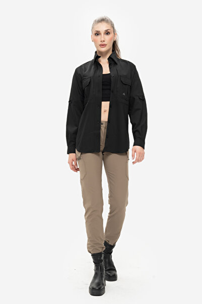 SOUTH COL Force Thin Kadın Ütü Gerektirmeyen Terletmeyen Taktik Gömlek Sırtı Fileli Ince Likralı Kumaş