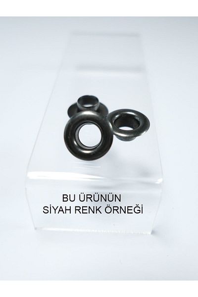Klinkshop Size 18 Black Eyelet - 4 Mm Material Package Without Attachment - 100 Pieces Stainless Brass Eyelet