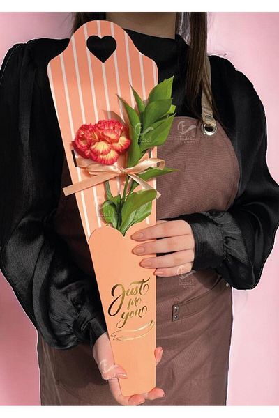 t tuğset etiket Flower Rose Box Μονό Rose Box Τσάντα συσκευασίας λουλουδιών με κορδέλα 6 τμχ Orange-T903