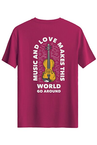 Bellance Violin Štampano Slim fit Majica okrugla kragna T-shirt Roza