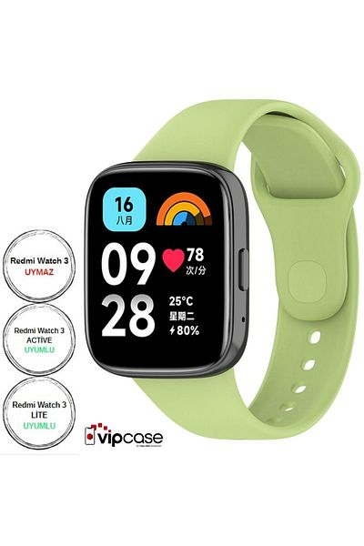 Vip Case سوار سيليكون لساعة Xiaomi Redmi Watch 3 Active الذكية - متوافق مع Watch 3 Lite