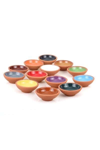 Kapadokya Çömlekçilik 13 Piece Tiny Soil Bowl Set Breakfast Snack Bowl