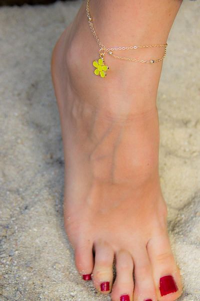 Modex Yellow Daisy Figured Anklet