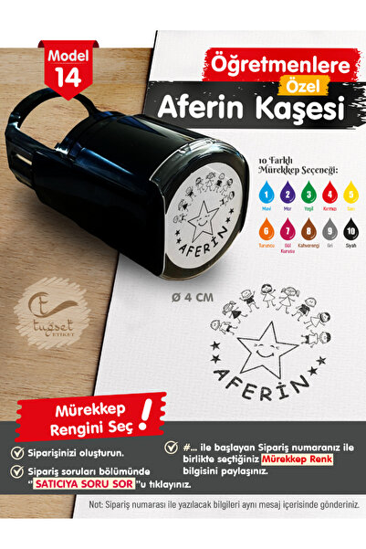 t tuğset etiket Öğretmenlere Özel Aferin Kaşesi - Aferin Mühürü M14-T657