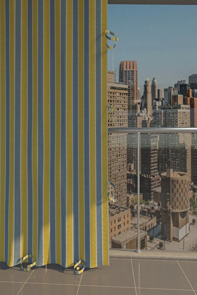 RİZZ ستارة بلكونة درجة أولى قماش جبردين سميك مع كورنيش - دانتيل أعلى X ارتفاع...