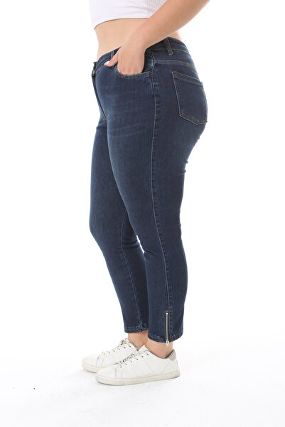 EYLÜL BUTİK Plus Size Zippered Lycra Women's Jeans