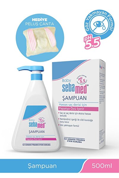 Sebamed Peluş Çanta Hediyeli 500 ml Bebek Şampuan Seti