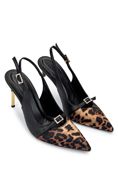 Tamer Tanca Vegan Women's Stiletto - Black/Leopard