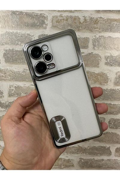 Vip Case Redmi Note 12 Pro 5g (في الخارج) حماية الكاميرا شعار شفاف يظهر الحواف لامعة فاخرة أوميغا
