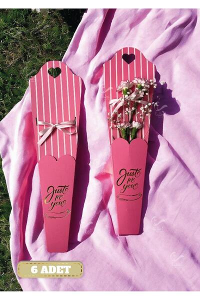 t tuğset etiket Çiçek Gül Kutusu Tekli Gül Kutusu Çiçek Ambalaj Kurdeleli Çanta 6 Adet Karışık 6 Renk-T905