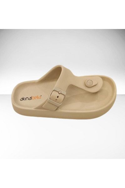 AkınalBella Akınal Bella Women's Buckled Flip Flops Summer Slippers