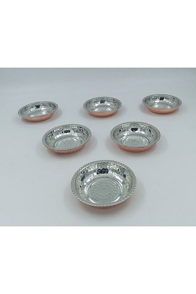 KAYSERİ BAKIRCILIK Breakfast Copper Mini Bowl Set of 6 Red