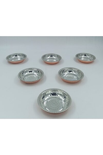KAYSERİ BAKIRCILIK Kahvaltılık Bakır Mini Kase 6'lı Set Kırmızı
