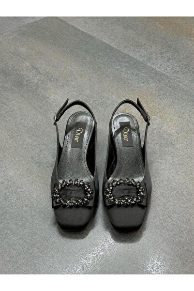 DİVA Diva Black Satin - Γυναικεία Casual Παπούτσια με Λεπτομέρεια από Πέτρα
