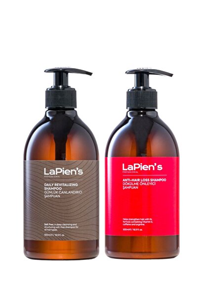 Lapien's شامبو رفيع مضاد للتساقط للشعر الضعيف 500 مل + شامبو يومي خالي من الم...