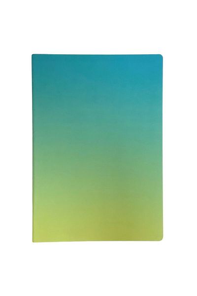 blume 21*30 Cm Flexible Leather and Thermo Acar Gradient Turquoise-Green Unlined Notebook