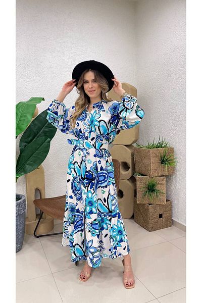 ZF BUTİK Φόρεμα πουκάμισο Hijab με μακριά σχέδια