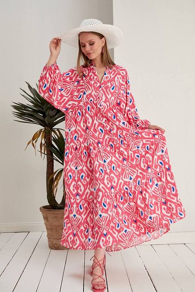 ZF BUTİK Φόρεμα πουκάμισο Hijab με μακρύ σχέδιο