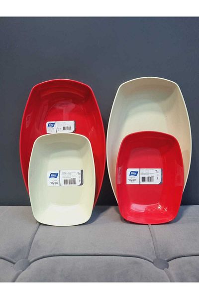 Titiz Tıtız 4-Piece Plastic Boat Plate Set - 2 Pieces 17 cm, 2 Pieces 25 cm