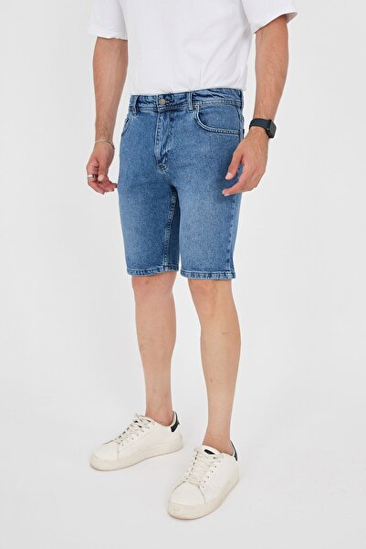 ENZİM JEANS Erkek %100 Pamuk Rahat Kesim Kot Şort