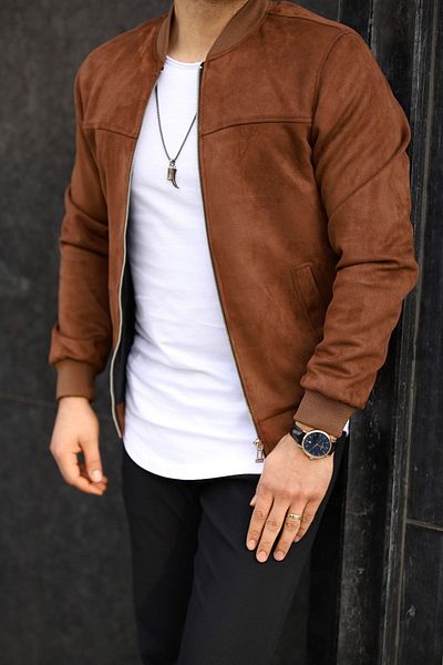 BASEL.CO Ανδρικό μπουφάν Bomber Seasonal Suede