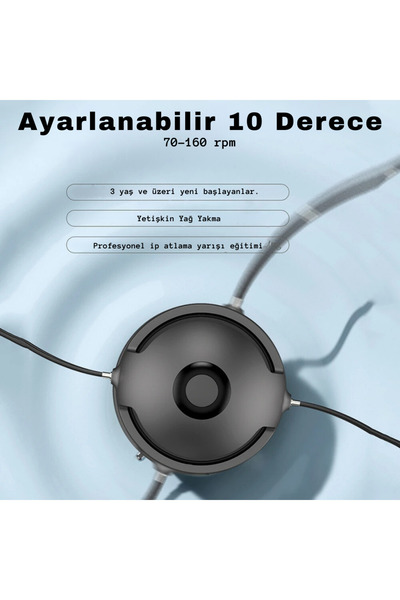 YENİTECH İp atlama makinesi şarjlı kumandalı bluetooth hoparlörlü  10 kademeli fitness ip atlama aleti