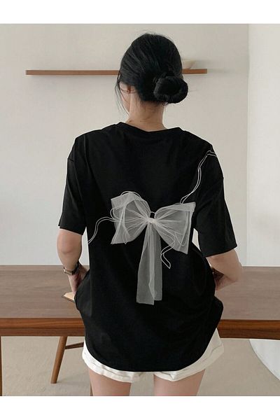 Bengi Clothing Tricou cu mânecă scurtă cu imprimeu supradimensionat din bumbac organic