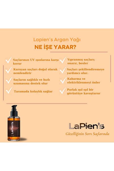 Lapien's Kuru Saçlar Için Nem Yükleme Şampuan500 ml Ve Nemlendirici Argan Yağı 100 ml
