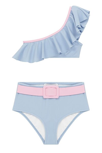 AQUELLA Set de bikini pentru fete cu volan asimetric în contrast
