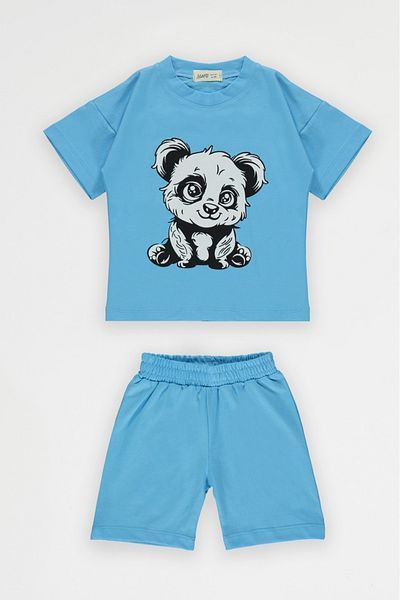 LADİN Panda Patterned Summer Short Set