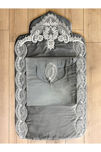 Creativehome Sude Gümüş Seccade Ve Çantası, Takım, Kadife, Kalın Ve Yumuşak,e...