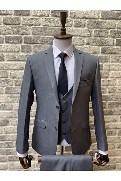 BYBEYEMS GİYİM Smoked Gray Dobby Suit