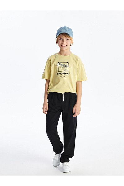 LC Waikiki Boy's Linen Blended Elastic Waist Trousers - Lcw Kids