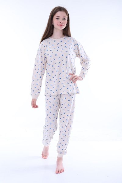 bunny hopp 100% Cotton Floral Patterned Long Sleeve Pajamas Set for 8-13 Years Old Girls