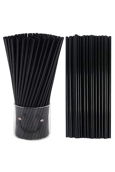Ekosepet 8 Mm 26 Cm Gelatin-Free Black Straws - 100 Pieces