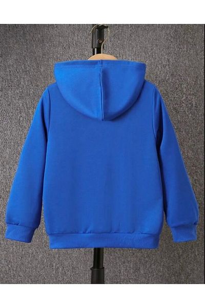 DEZZİİ Φούτερ Saks Blue Hooded με φερμουάρ