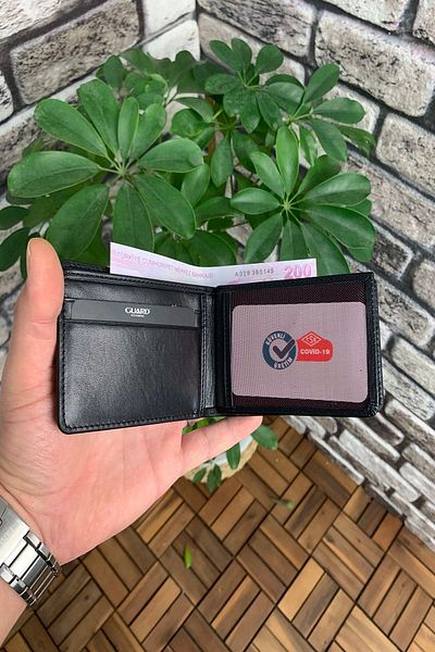 GUARD Crocodile Black Genuine Leather Men's Wallet